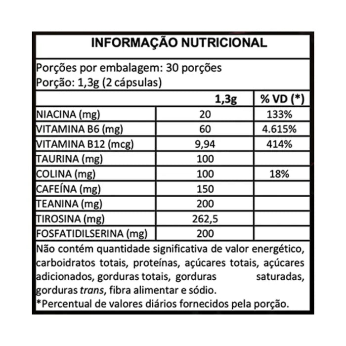 RapidFocus Suplemento Alimentar - 60 Cápsulas