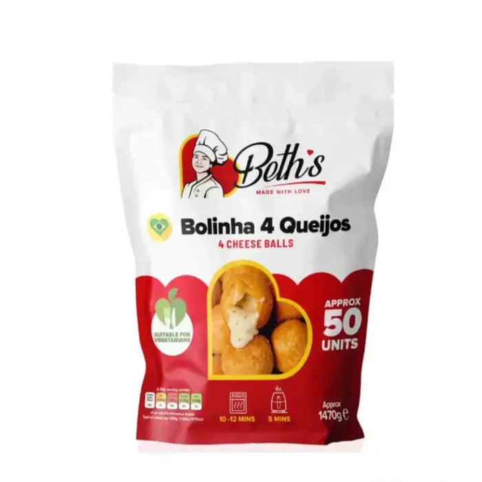 Bolinha 4 Queijos BETH'S - Pacote com 50 Unidades 
