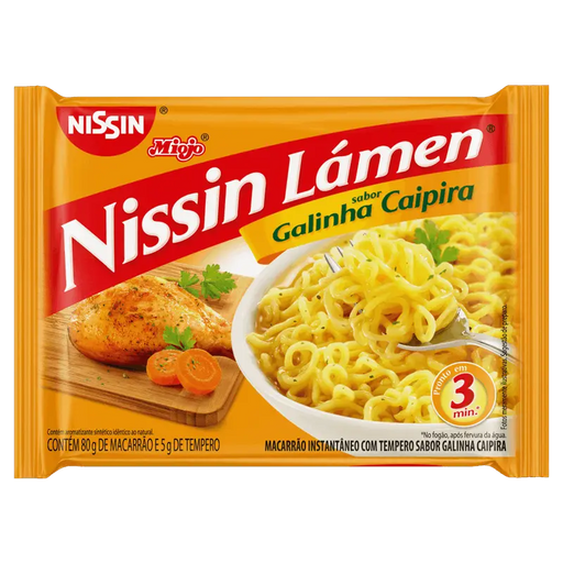 Miojo Sabor Galinha Caipira NISSIN 85g 
