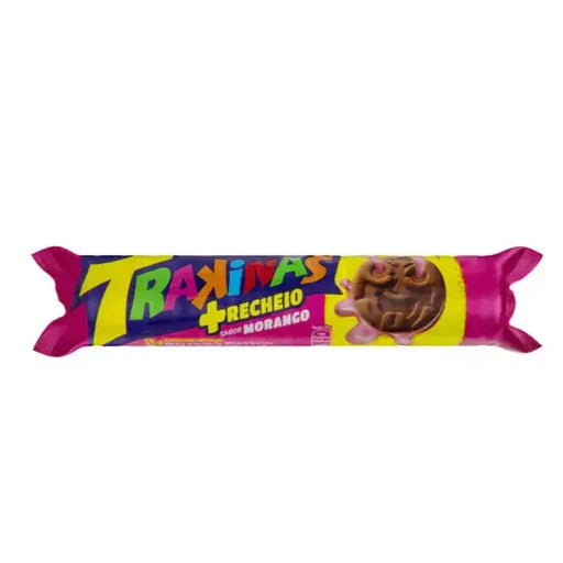 Biscoito Recheado de Morango TRAKINAS - 126g BrasilinBox